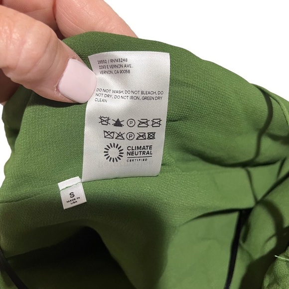 Reformation Karen Wrap Dress Moss Size Small Leg Slit Milkmaid Dress - Picture 11 of 11